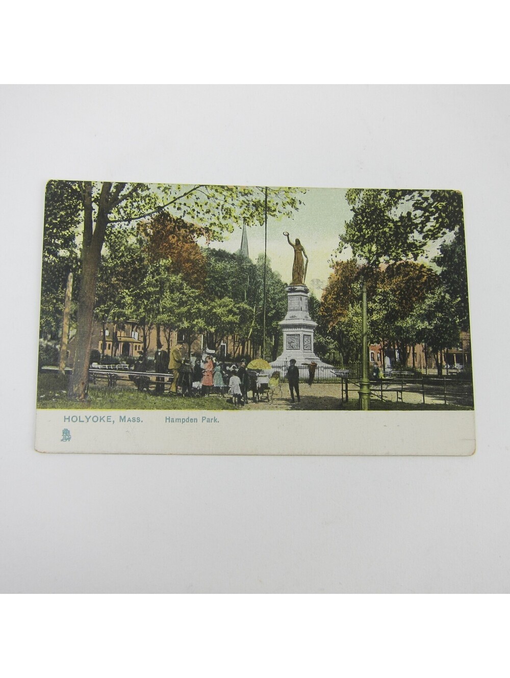 Postcard Holyoke Massachusetts Civil War Soldiers Monument Hampden Park Antique